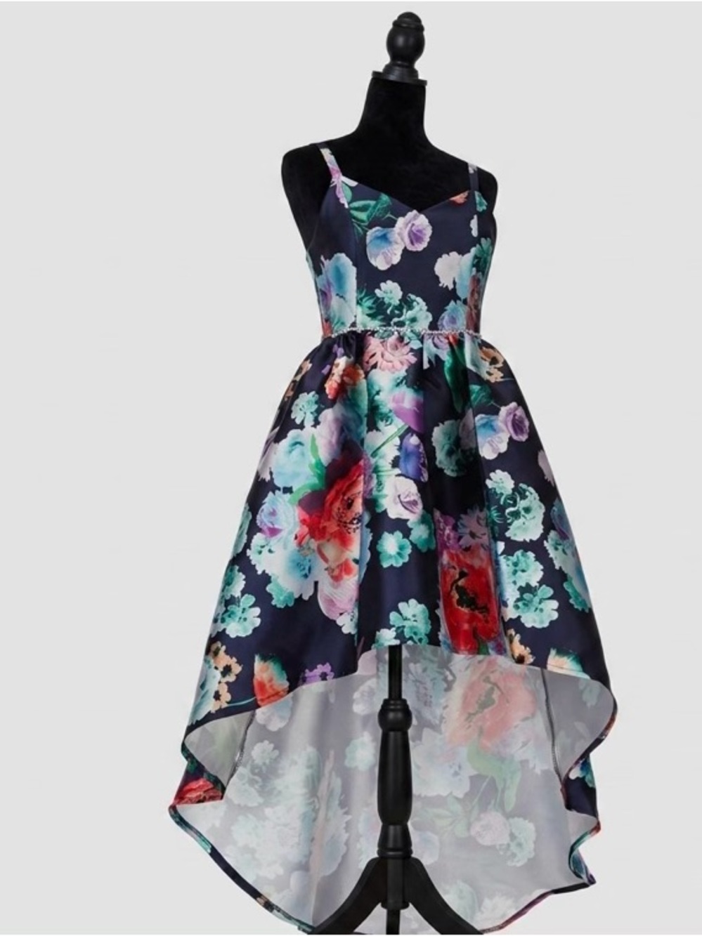 Floral High-Low Prom Dress